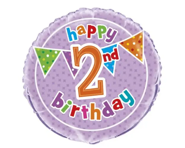 Balon folie 2nd birthday 45 cm