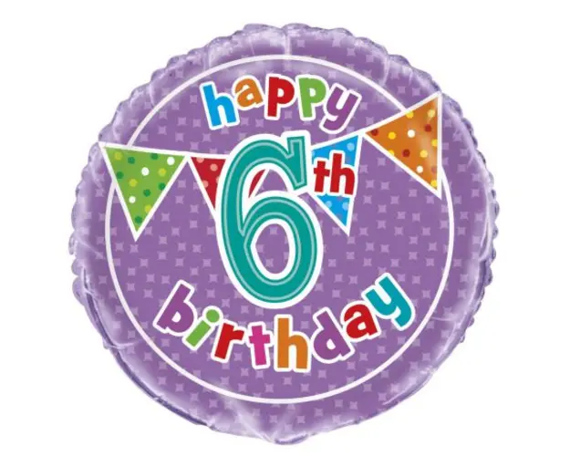 Balon folie 6th birthday 45 cm