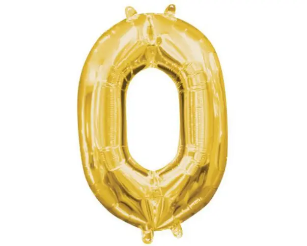 Balon folie auriu cifra 0