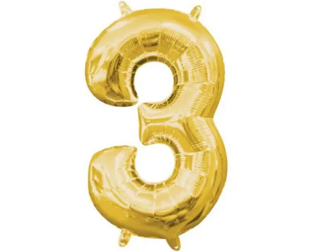 Balon folie auriu cifra 3
