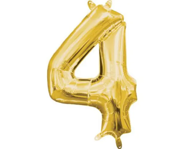 Balon folie auriu cifra 4