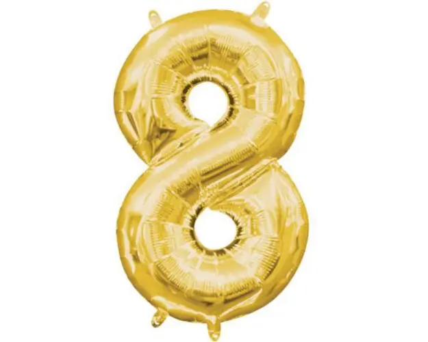 Balon folie auriu cifra 8
