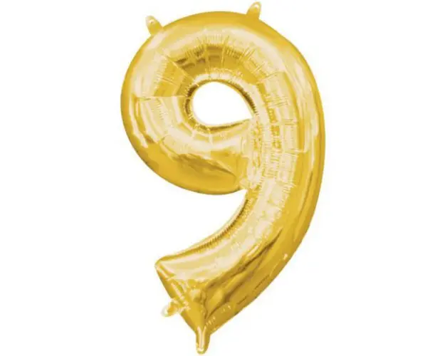 Balon folie auriu cifra 9
