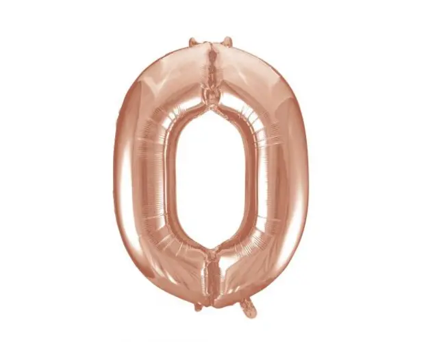 Balon folie cifra 0 roz