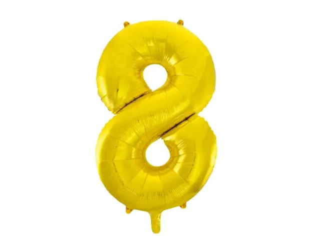 Balon folie cifra 8 aurie