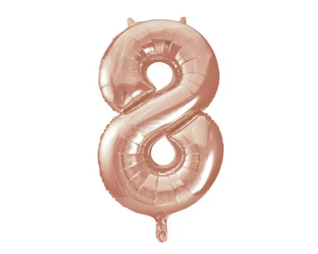 Balon folie cifra 8 roz