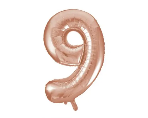 Balon folie cifra 9 roz