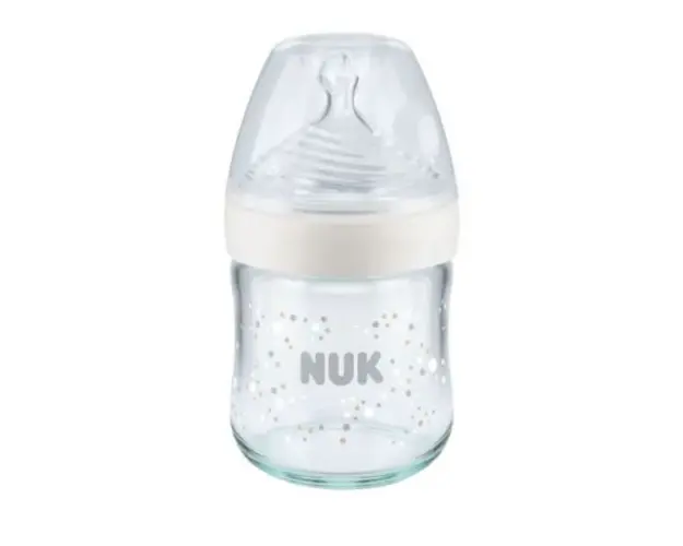 Biberon Nuk Nature Sense Sticla 120 ml Control Temperatura Tetina Silicon S 0-6 luni Alb