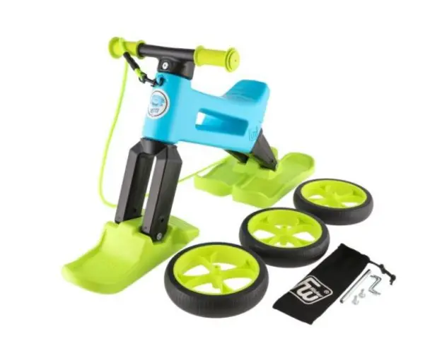 Bicicleta fara pedale Funny Wheels Rider SuperSport YETTI 3 in 1 Aqua Lime