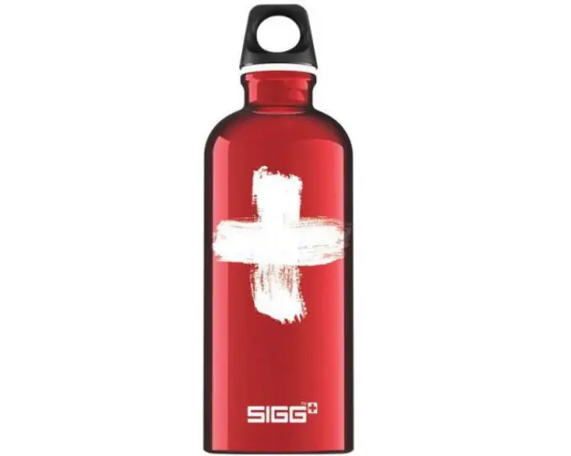 Bidon din aluminiu Swiss Red, 0.6l