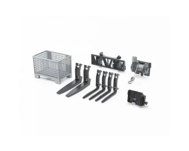 BRUDER - ACCESORII - CUTIE TIP PALET, TROLIU SI FURCI PENTRU INCARCATOR