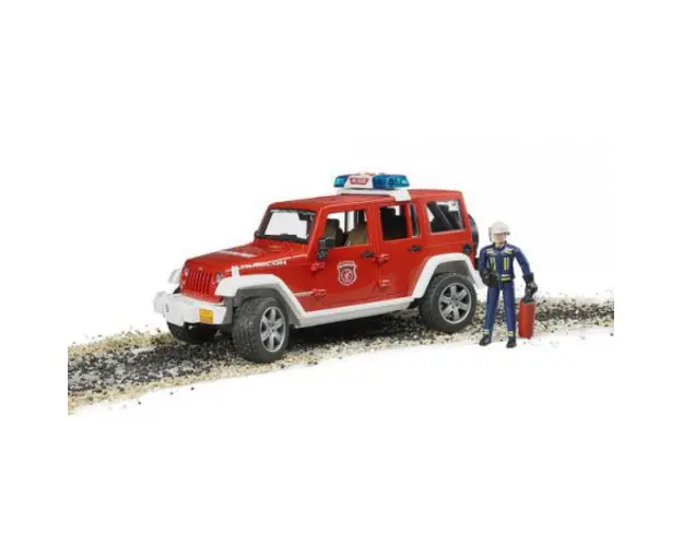 BRUDER - JEEP WRANGLER UNLIMITED RUBICON DE POMPIERI CU FIGURINA