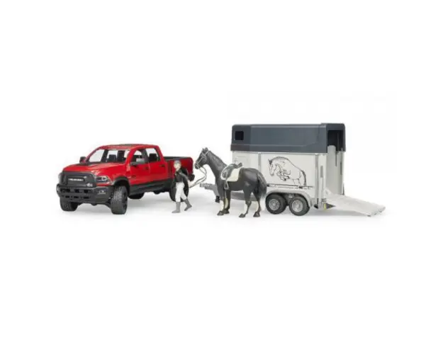 BRUDER - MASINA DE TEREN RAM 2500 CU REMORCA SI CAL