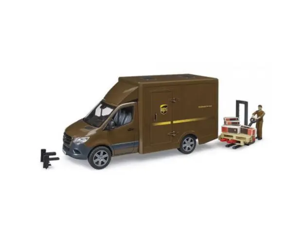 Bruder - masina ups mercedes benz cu sofer si accesorii 02678 Bruder