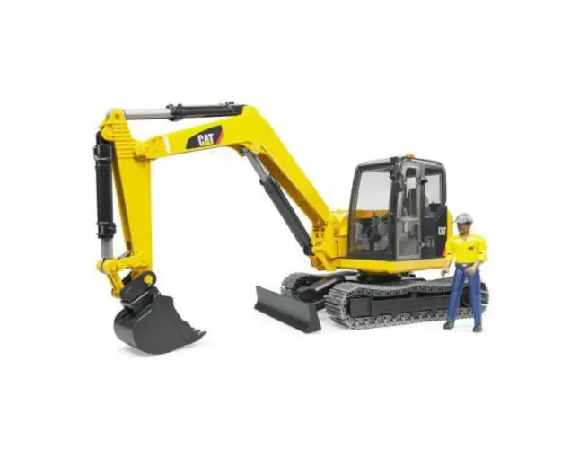 BRUDER - MINI EXCAVATOR CAT CU MUNCITOR