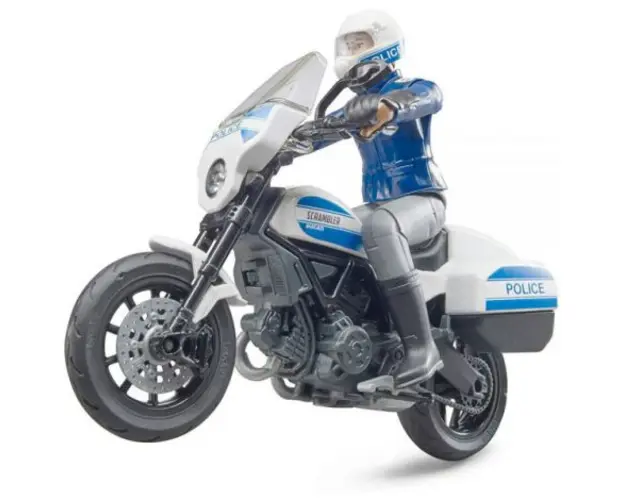 BRUDER - MOTOCICLETA DE POLITIE SCRAMBLER DUCATI SI POLITIST