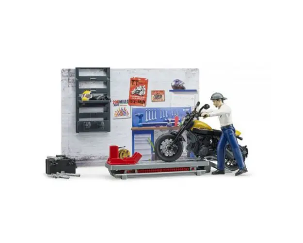 BRUDER - SERVICE CU MOTOCICLETA SCRAMBLER DUCATI