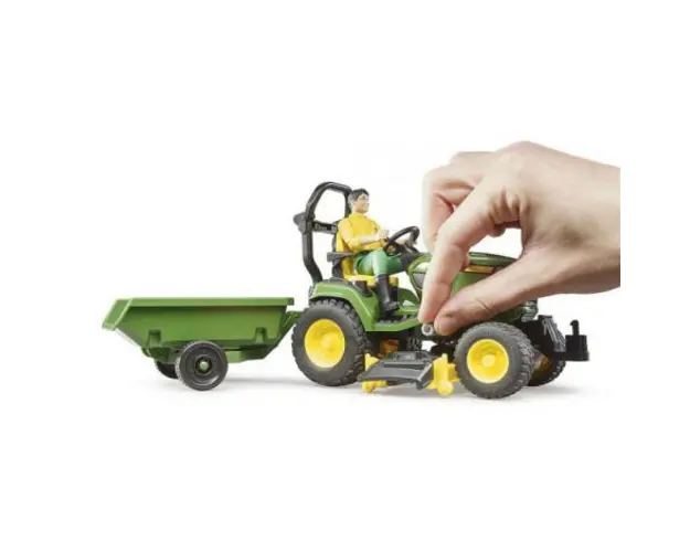 BRUDER - TRACTOR CU REMORCA JOHN DEERE SI GRADINAR