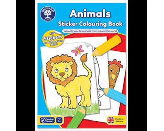 Carte de colorat cu activitati in limba engleza si abtibilduri Animale ANIMALS