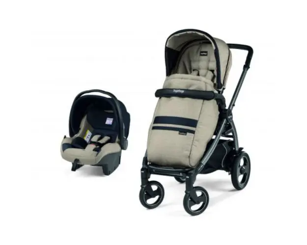 Carucior 2 in 1 Peg Perego, Book 51 S Titania, Luxe Ecru (sasiu + hamac + scaun auto), 0 - 22 kg