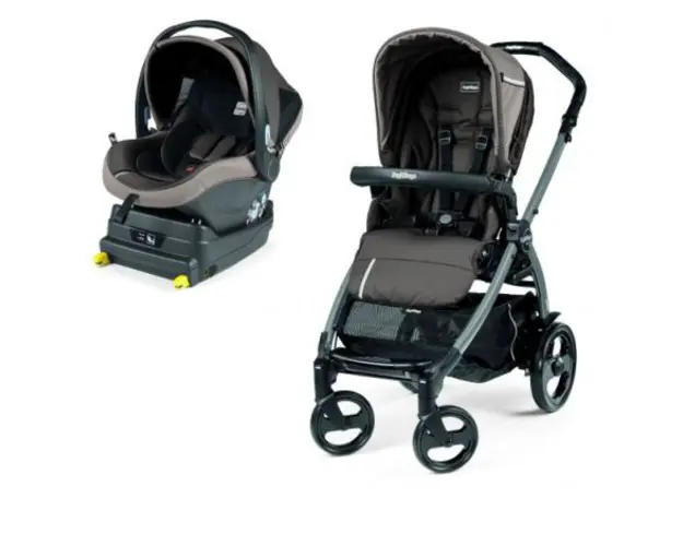 Carucior 2 in 1 Peg Perego, Book 51 Titania i-Size (baza i-size inclusa), Class Grey (sasiu + hamac + scaun auto), 0 - 22 kg