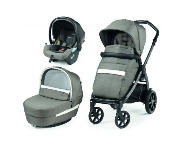 Carucior 3 in 1 Peg Perego Book, Lounge, 0 - 22 kg, City Grey, Gri Alb