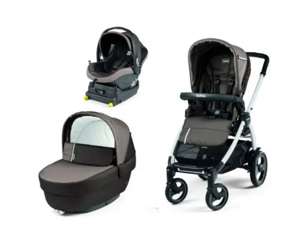 Carucior 3 In 1, Peg Perego, Book Plus 51 S, Titania, baza i-Size inclusa, Class Grey
