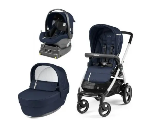 Carucior 3 In 1, Peg Perego, Book Plus 51 S, Titania, baza i-Size inclusa, Class Navy