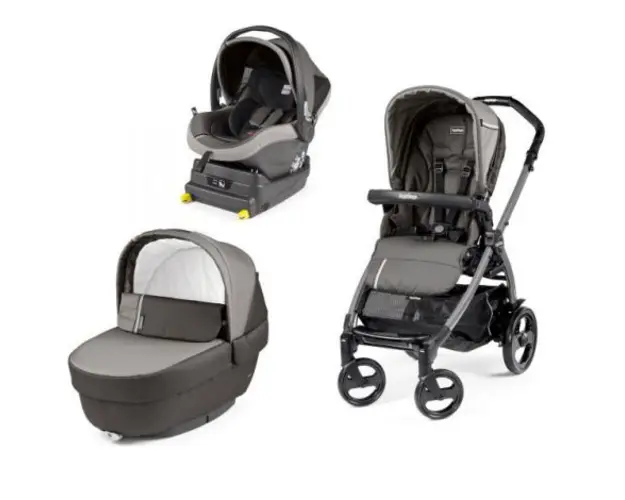 Carucior 3 in 1, Peg Perego, Book Plus 51 Titania, baza i-Size inclusa, Class Grey