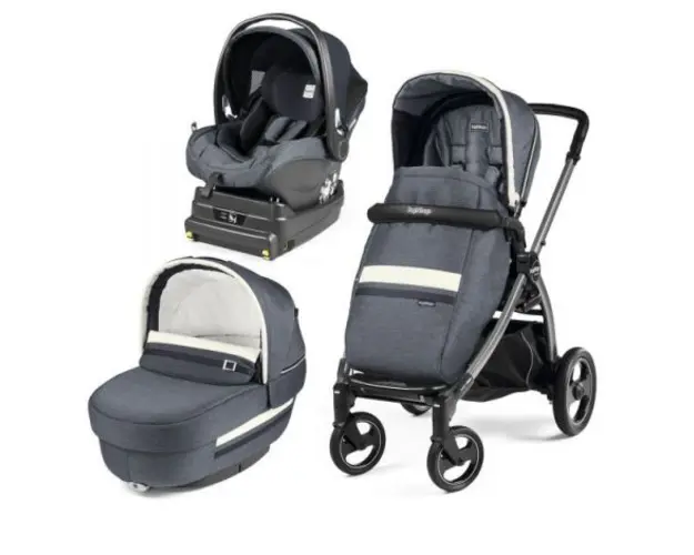 Carucior 3 In 1, Peg Perego, Book Plus S, Titania, baza i-Size inclusa, Luxe Mirage
