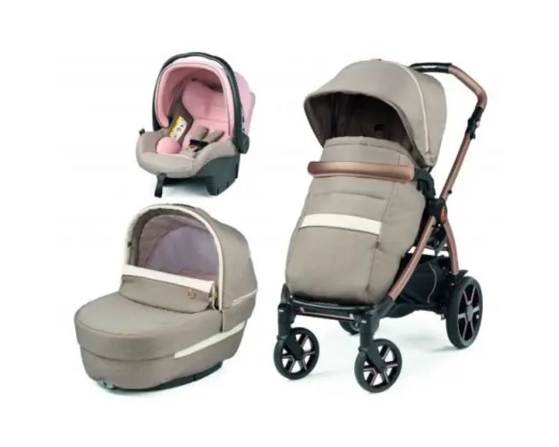 Carucior 3 in 1 Peg Perego Book, Primoviaggio SL, 0 - 22 kg, Mon Amour, Bej Roz