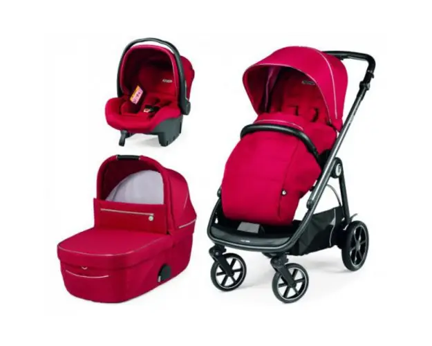 Carucior 3 in 1 Peg Perego Veloce, Primoviaggio SL, 0 - 22 kg, Red Shine, Rosu