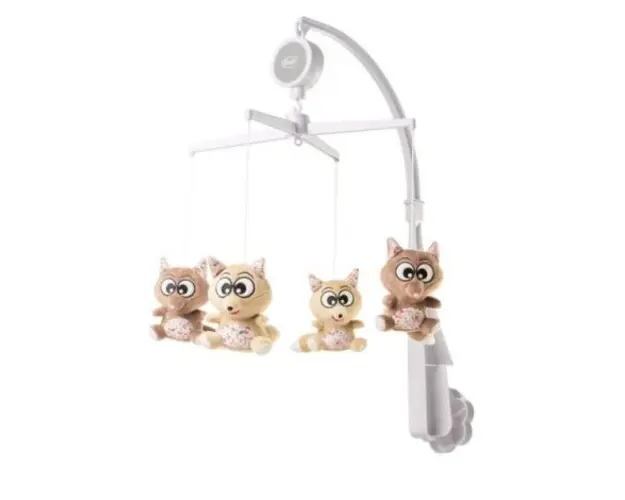 Carusel cu melodii 4Baby MUSICAL MOBILE Vulpi Maro Bej F08