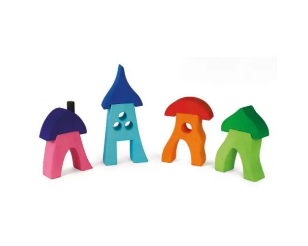 Casele Piticilor - set 8 piese din lemn