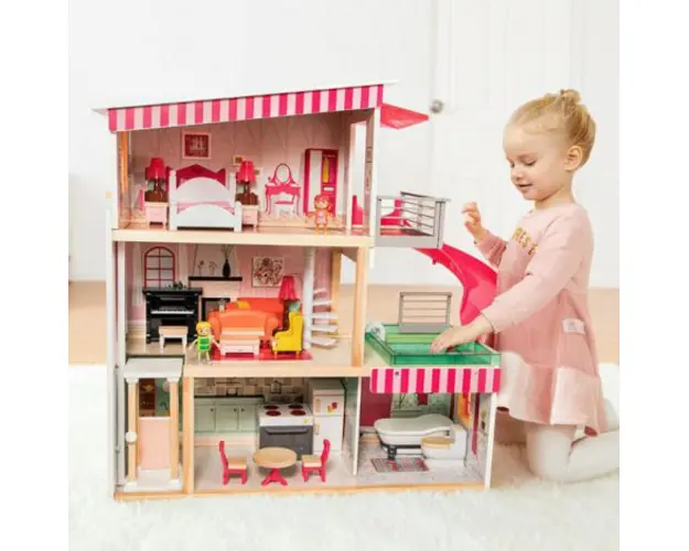 Casuta din lemn pentru papusi