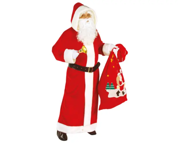 Costum de catifea Mos Craciun XL SUPER DELUXE SANTA CLAUS