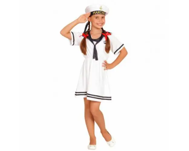 Costum marinarita fete alb