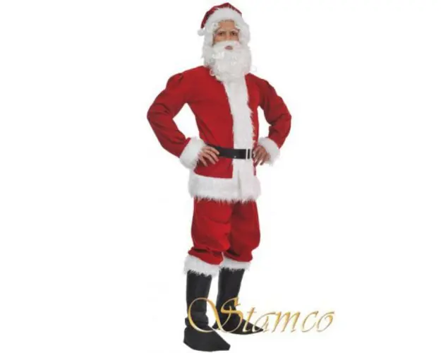 Costum mos craciun catifea deluxe