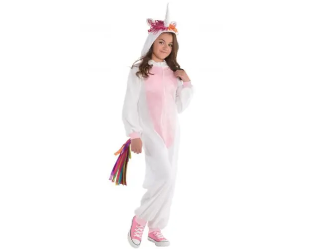 Costum salopeta unicorn 8-10 ani