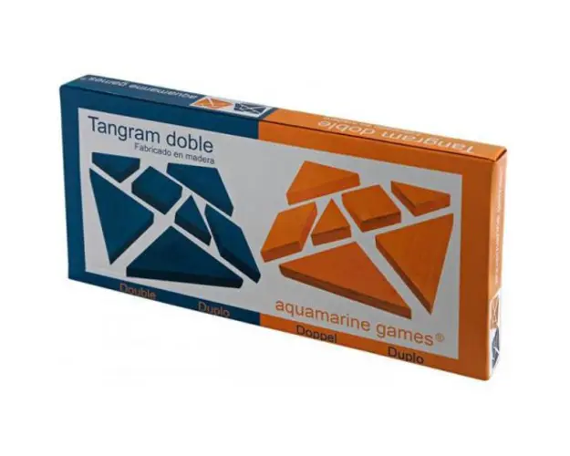 Double wooden tangram with cards 