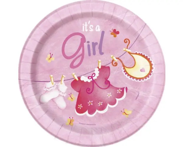 Farfurii baby shower fetita 8 buc