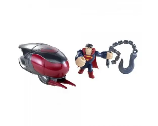 Figurina lansatoare Man of Steel si vehicul Cruiser Smash