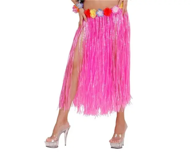 Fusta hawaii lunga flori roz
