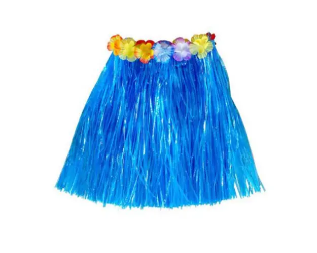Fusta hawaii scurta albastra