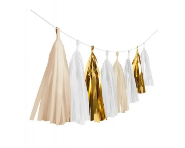 Ghirlanda tassel 3m aurie