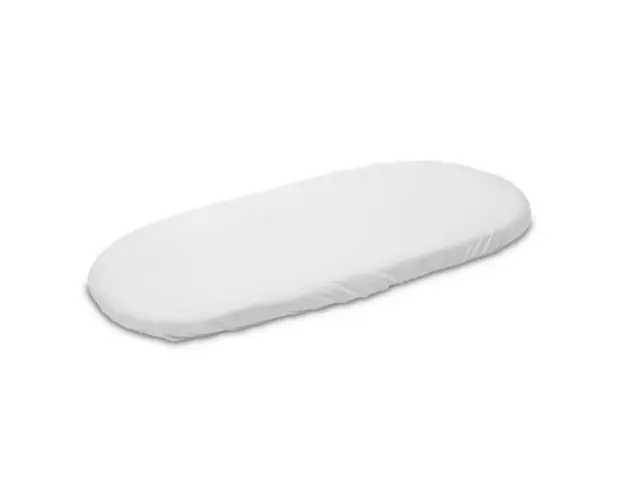 Husa de bumbac cu elastic pentru salteaua de landou Alb