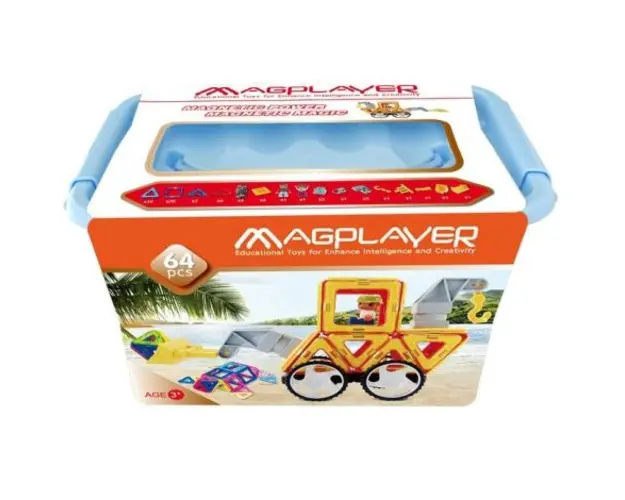 Joc de constructie magnetic - 64 piese