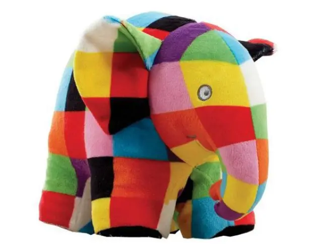 Jucarie din plus elefantul Elmer, 17 cm