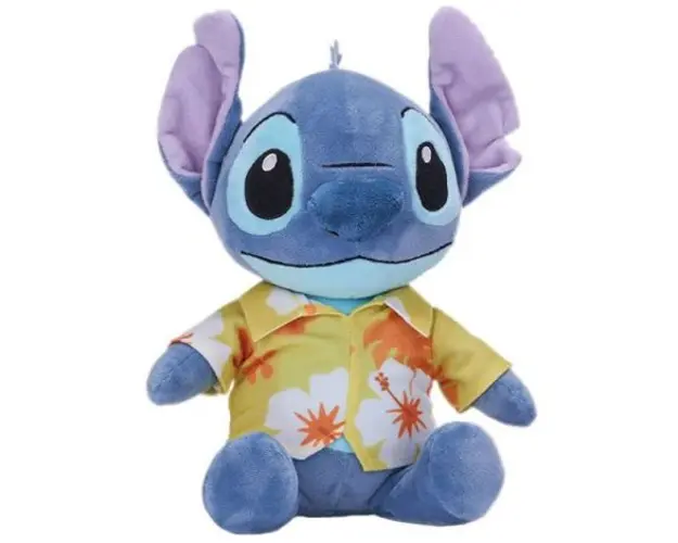 Jucarie din plus Stitch Hawaii cu camasa galbena, Lilo & Stitch, 28 cm