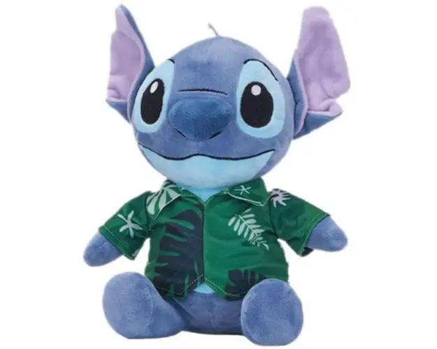Jucarie din plus Stitch Hawaii cu camasa verde, Lilo & Stitch, 28 cm